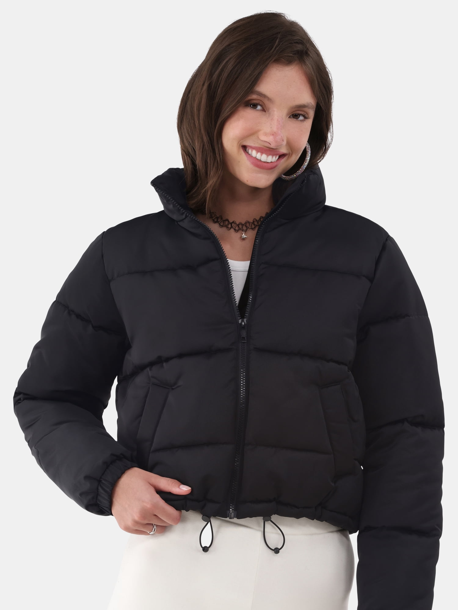 No Boundaries Puffer Jacket Women s and Women s Plus Walmart Business Supplies
