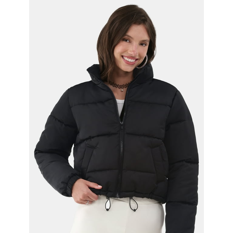 No Boundaries Puffer Jacket Women s and Women s Plus Walmart