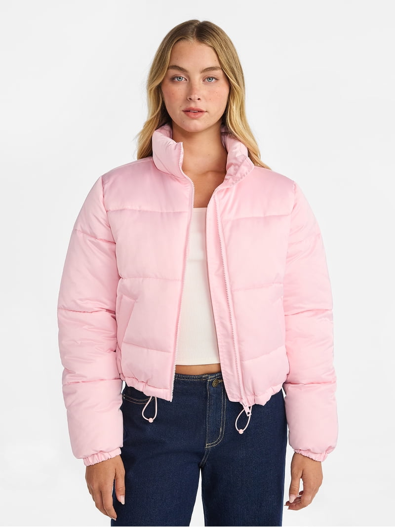 No Boundaries Puffer Jacket, Women's - Walmart.com