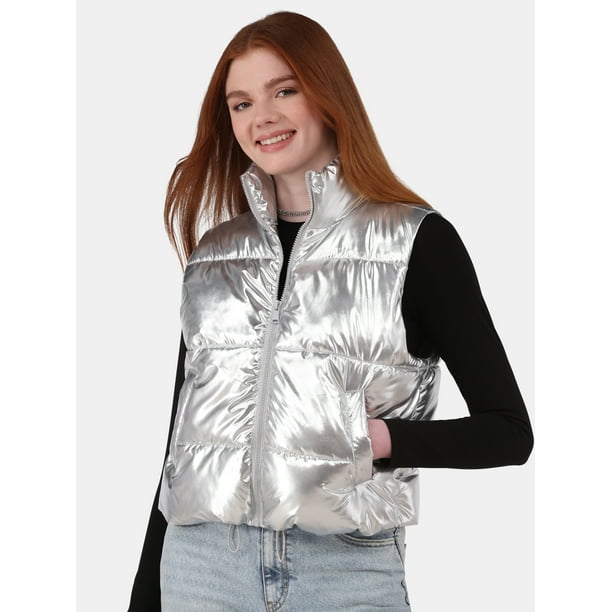 Metallic puffer vest hotsell