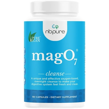 nbpure MagO7 Oxygenated Magnesium Colon Cleanse and Detox, 180 Capsules