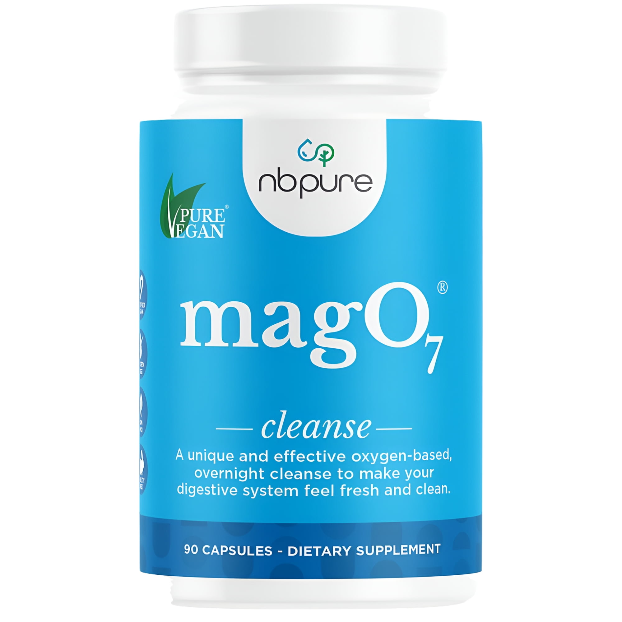 AEROBIC LIFE nbpure MagO7 Oxygenated Magnesium Colon Cleanse and Detox, 90 Capsules
