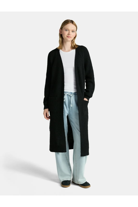 Ribbed Open Front Duster, Women’s