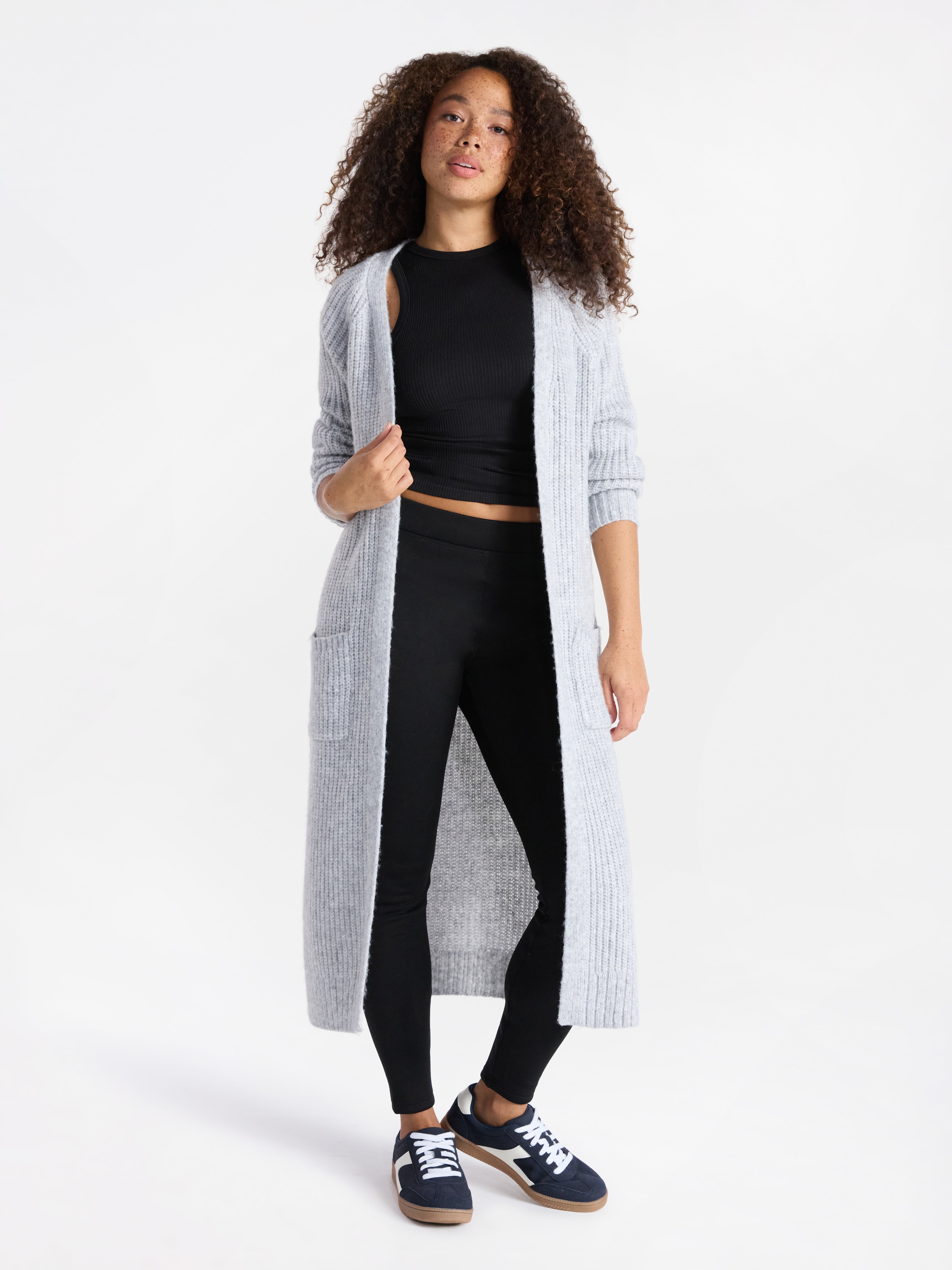 Ribbed Open Front Duster, Women's