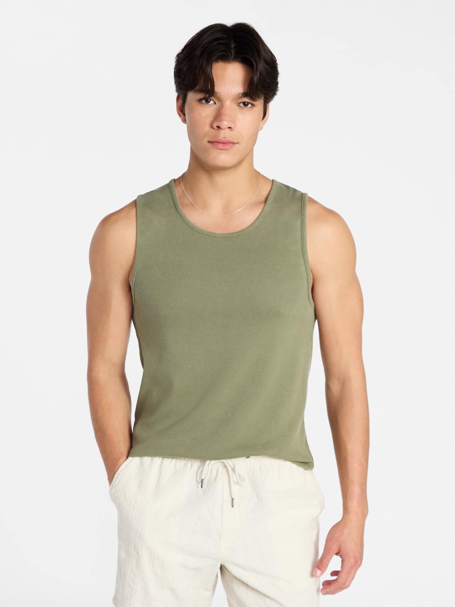 No Boundaries Ribbed Tank Top, Men's XS-5XL