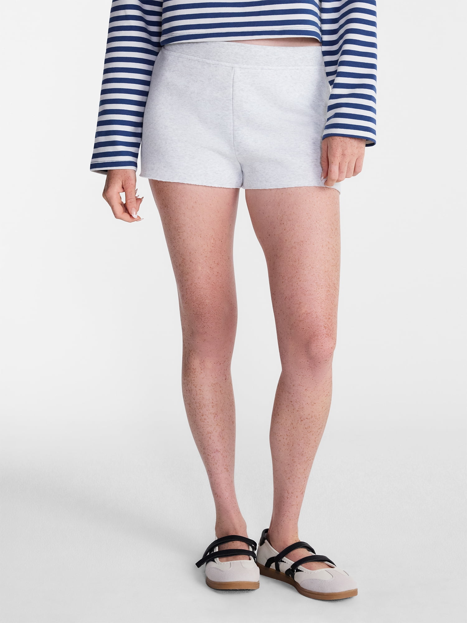 No Boundaries Ribbed Waistband Fleece Shorts, 2" Inseam, Women’s XXS-XXL