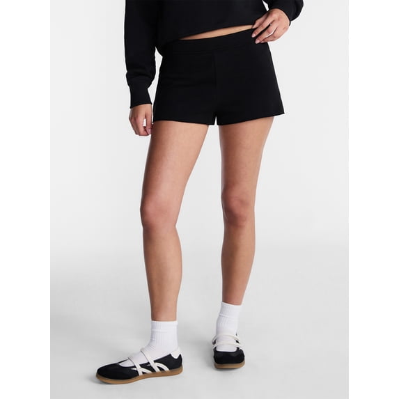 No Boundaries Ribbed Waistband Fleece Shorts, 2" Inseam, Women’s XXS-XXL