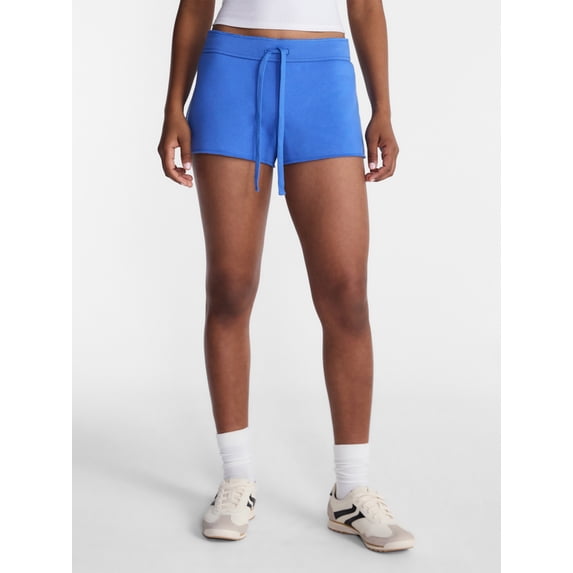 No Boundaries Ribbed Waistband Fleece Shorts, 2" Inseam, Women’s XXS-XXL