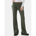 thumbnail image 1 of No Boundaries Ruched Foldover Flare Pants, Women’s, 1 of 5