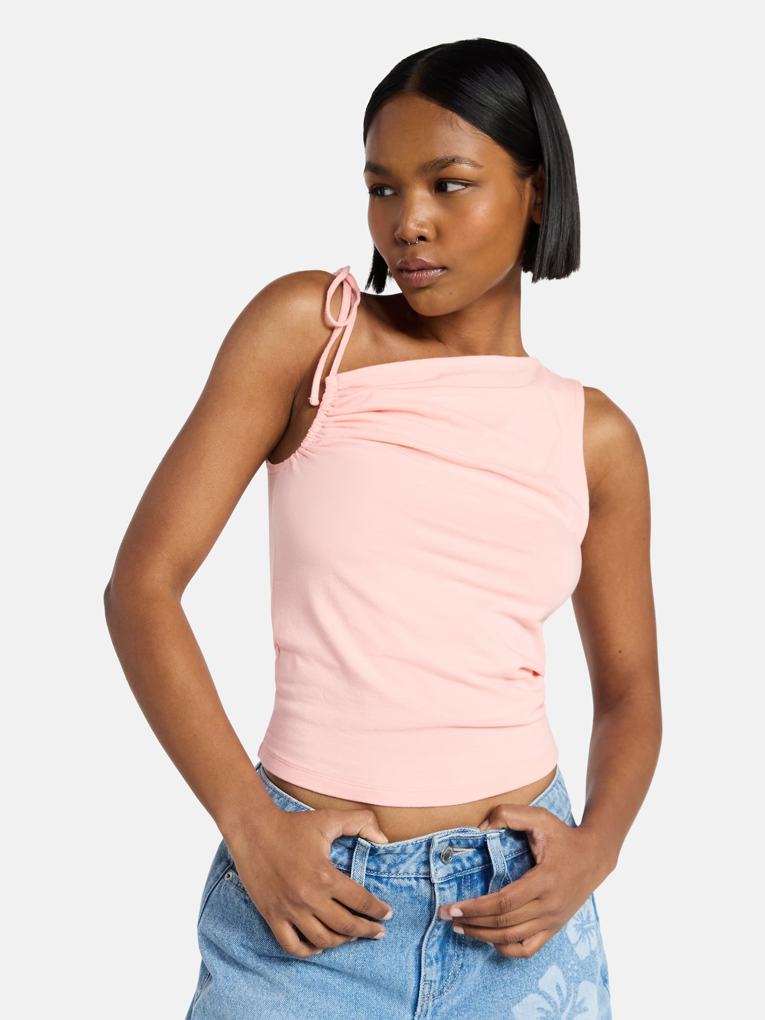 No Boundaries One Shoulder Ruched Top, Women’s XXS-XXL