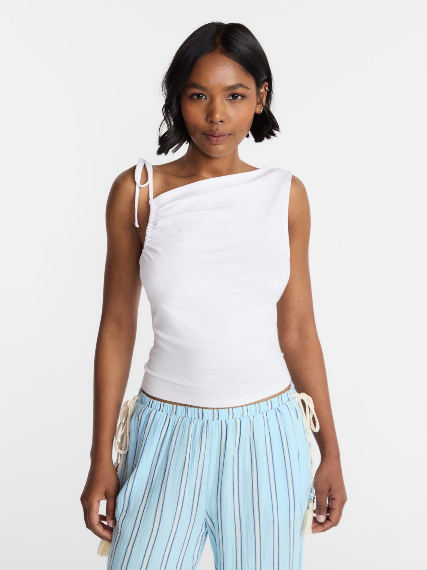 No Boundaries One Shoulder Ruched Top, Women’s XXS-XXL