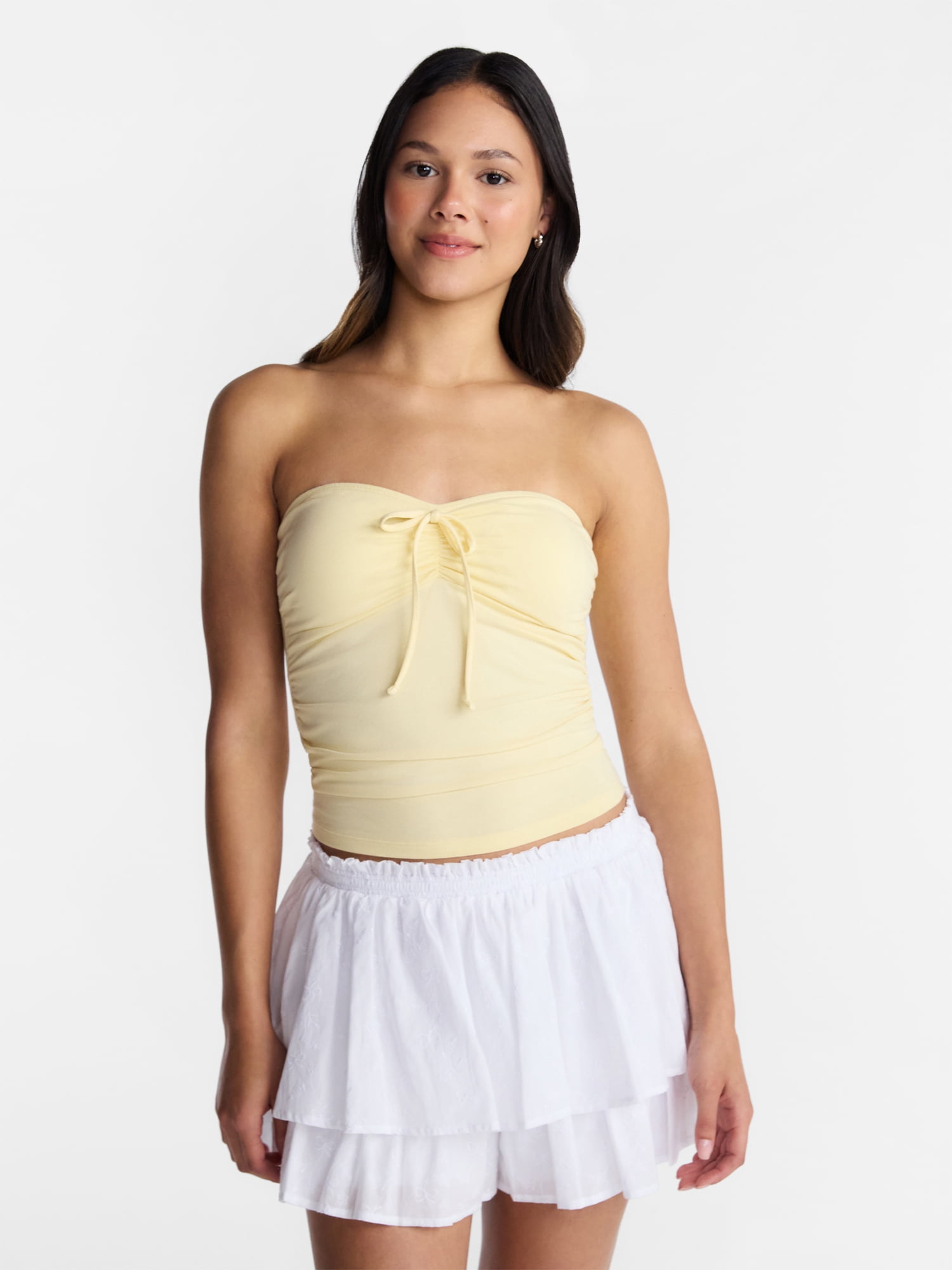 No Boundaries Ruched Tube Top, Women’s XXS-XXL