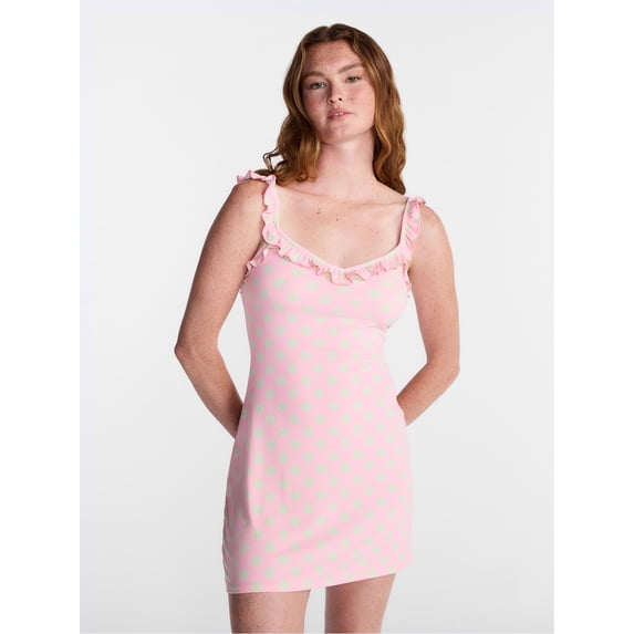 No Boundaries Ruffle Slip Dress, Women's XS-XXL