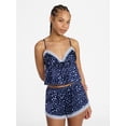 thumbnail image 1 of No Boundaries Satin Cami and Shorts Sleep Set, 2-Piece, Women's XS-XXL, 1 of 5