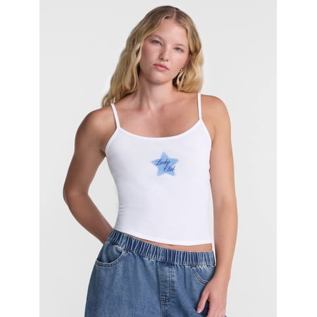 No Boundaries Scoop Neck Cami Top, Women's XXS-XXL