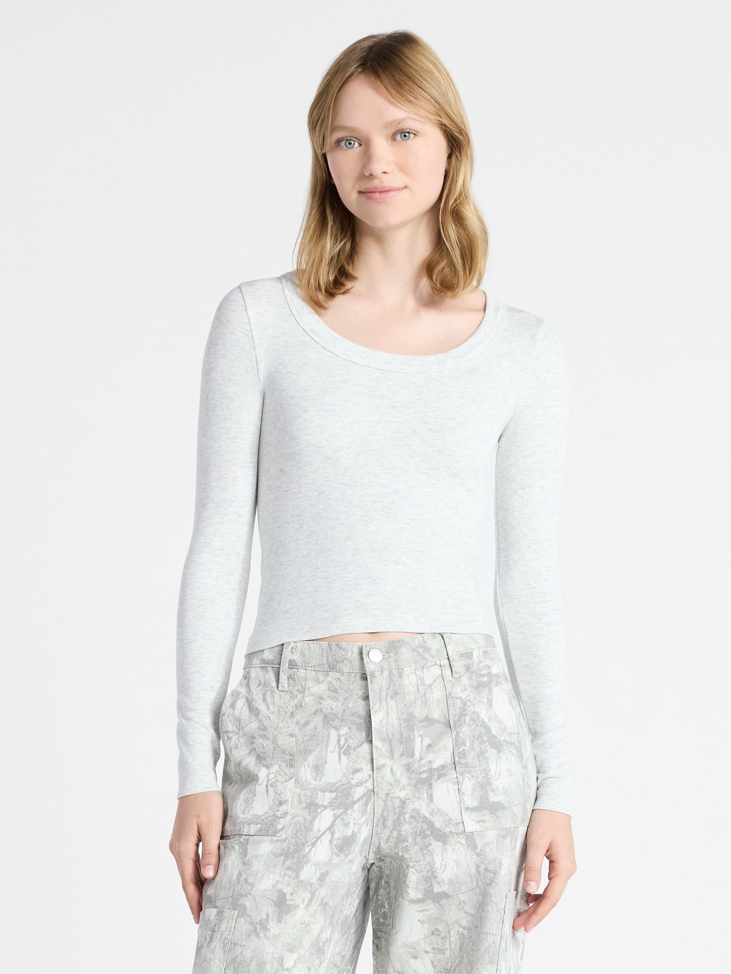 No Boundaries Scoop Neck Seamless Tee, Women's