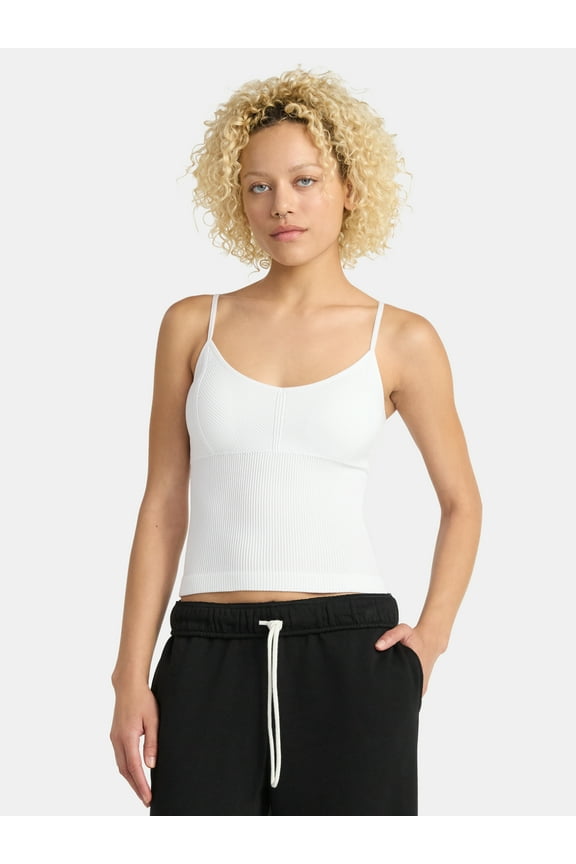 Seamless Miter Textured V-Neck Cami with Demi Cups, Women's