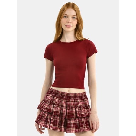 No Boundaries Seamless Crop Top with Short Sleeves, Women's
