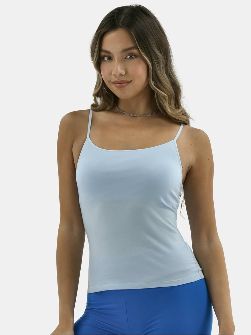 No Boundaries Cropped Shelf Bra Cami Top Women's Fitted Sleeveless