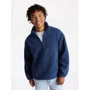 No Boundaries Faux Shearling Quarter Zip Pullover, Men’s XS-4XL