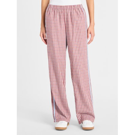 No Boundaries Cotton Boxer Pants with Side Stripes, 31'' Inseam, Women's