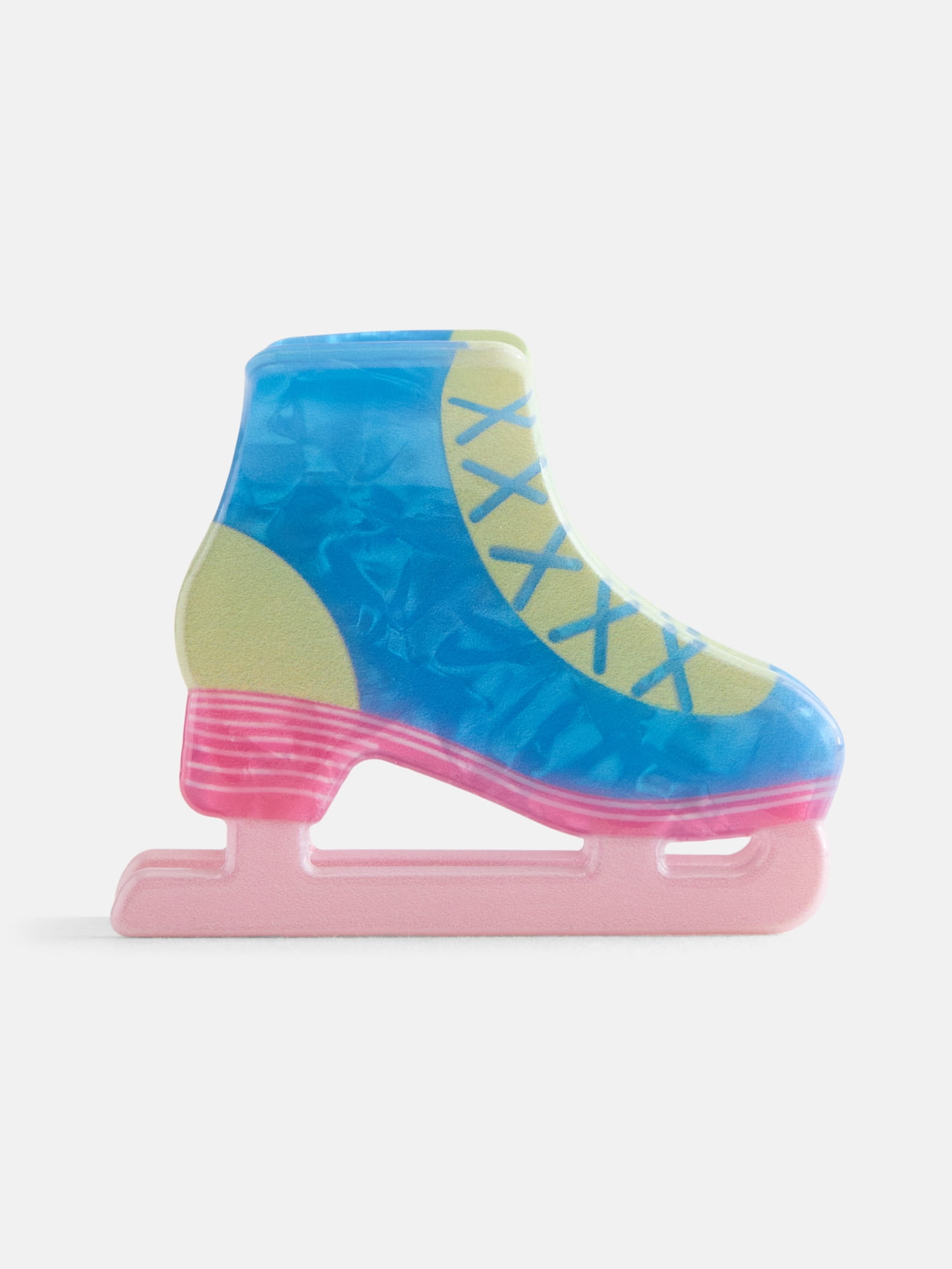 No Boundaries Women’s Ice Skate Claw Clip, Pink/Blue, One Size