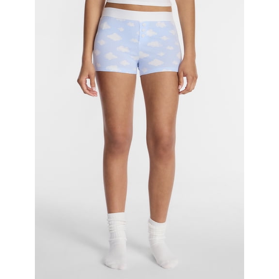 No Boundaries Cloud Core Sleepwear Boxer Shorts, 2'' Inseam, Women's XXS-3X