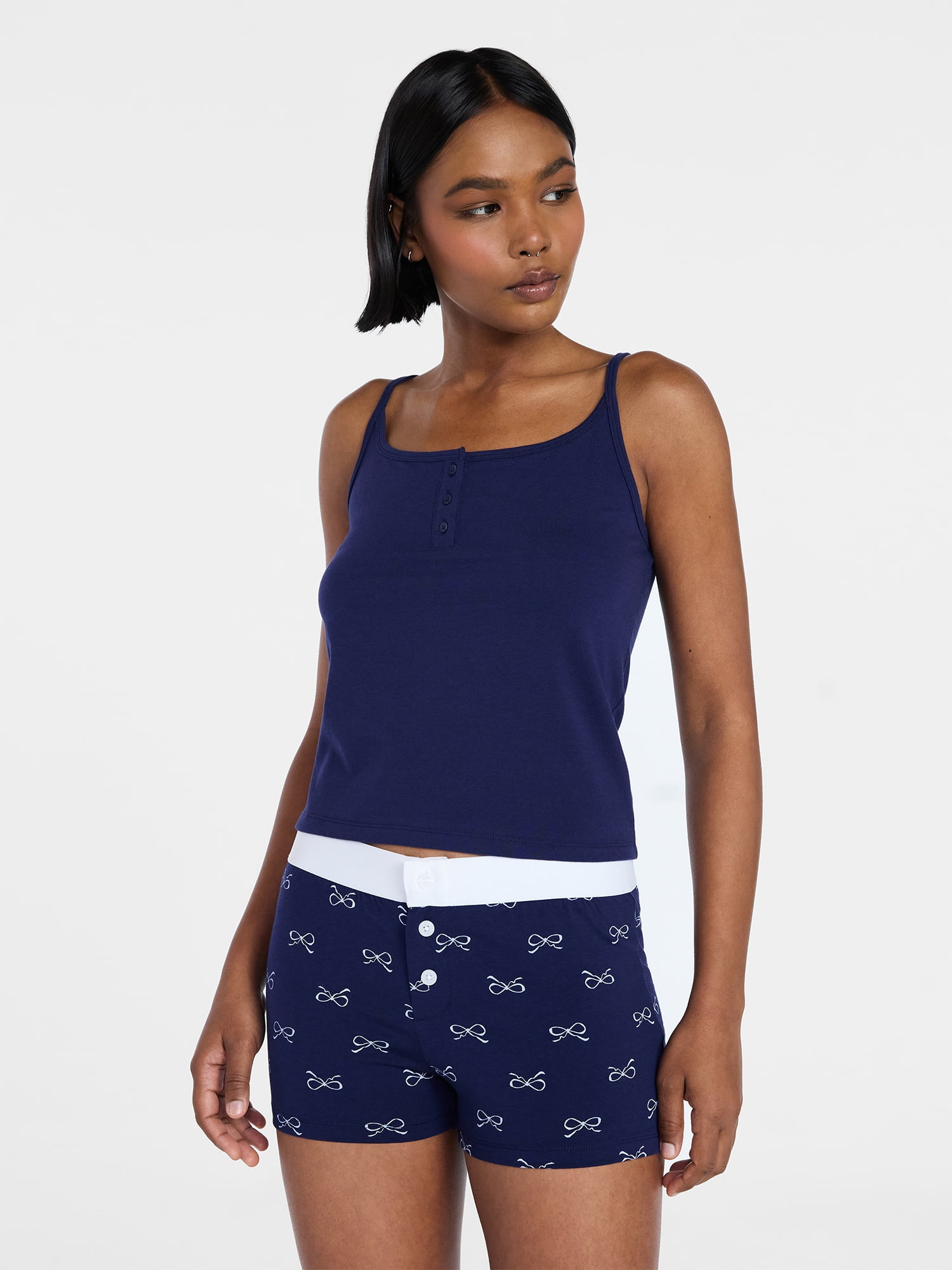 No Boundaries Cami and Boxer Shorts Sleep Set from our Cloud Core Collection, 2-Piece, Women's XXS-3X