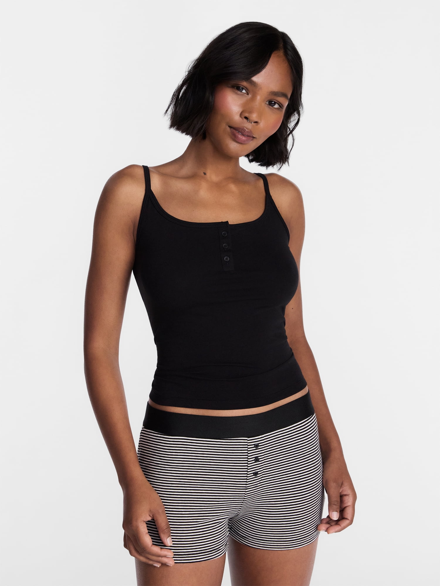 No Boundaries Women’s and Women’s Plus Cloud Core Sleepwear Cami and Boxers, 2-Piece Set, Sizes XXS-3X