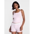 thumbnail image 1 of No Boundaries Women’s and Women’s Plus Cloud Core Sleepwear Cami and Boxers, 2-Piece Set, Sizes XXS-3X, 1 of 5