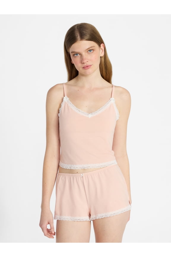 Single Jersey Lace Sleep Cami Top, Women's XXS-3X
