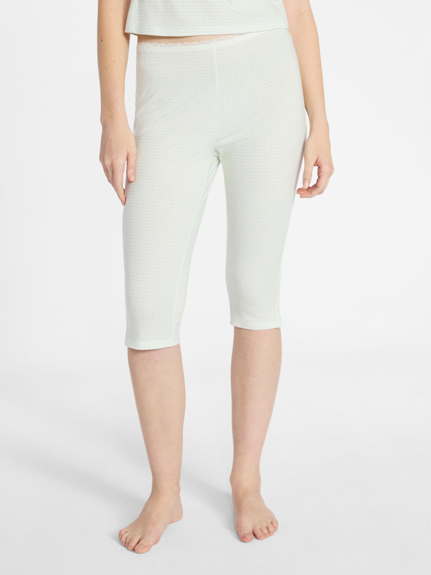No Boundaries Single Jersey Lace Capri Sleep Pants, Women's XXS-3X