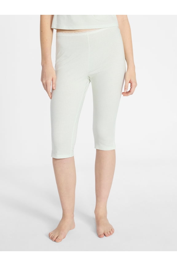 Single Jersey Lace Capri Sleep Pants, Women's XXS-3X
