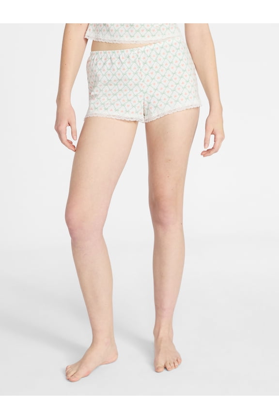 Single Jersey Lace Sleep Shorts, Women's XXS-3X
