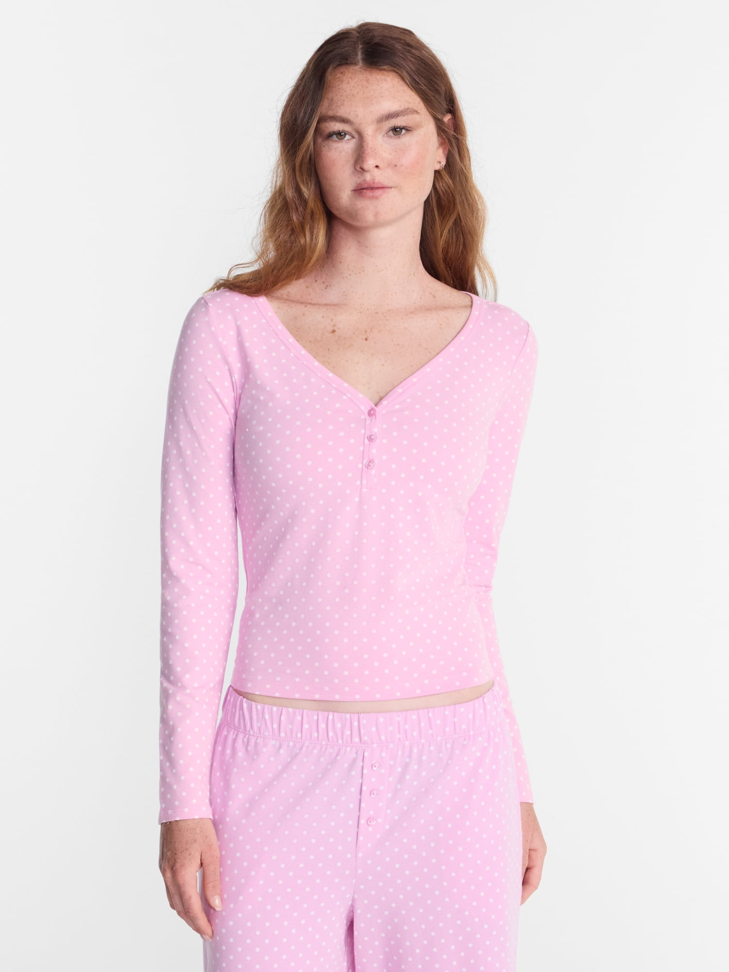 No Boundaries Cloud Core Henley Sleep Shirt, Women's XXS-3X