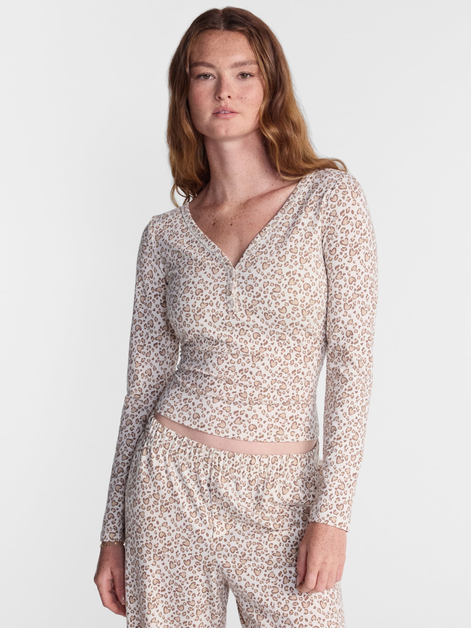 No Boundaries Cloud Core Henley Sleep Shirt, Women's XXS-3X