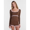 thumbnail image 1 of No Boundaries Sleep Lace Top with Long Sleeves, Women’s XXS-3X, 1 of 5
