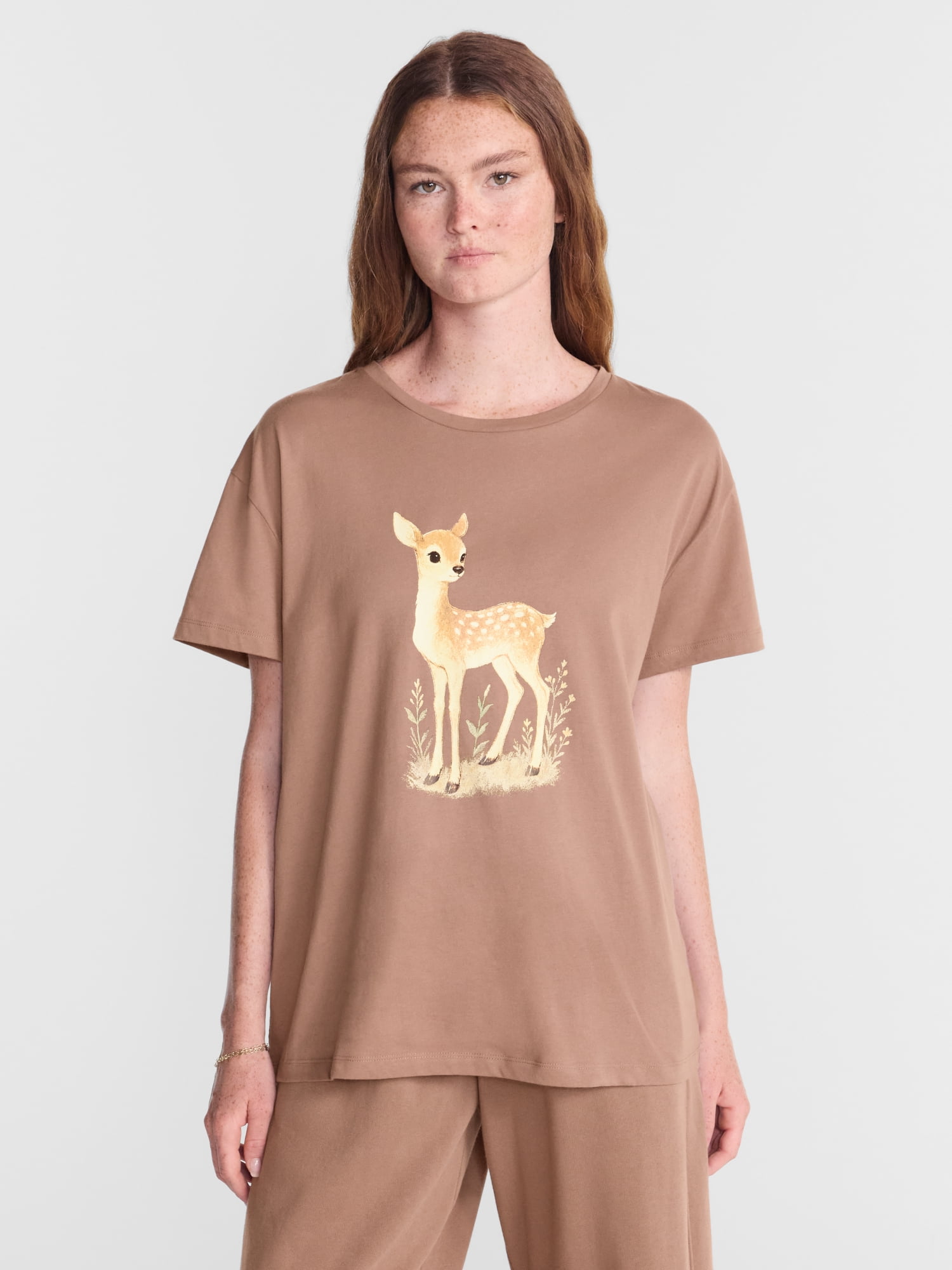 No Boundaries Sleep Oversized Cotton Graphic Tee, Women’s and Women's Plus XXS-3X