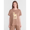 thumbnail image 1 of No Boundaries Sleep Oversized Cotton Graphic Tee, Women’s and Women's Plus XXS-3X, 1 of 5