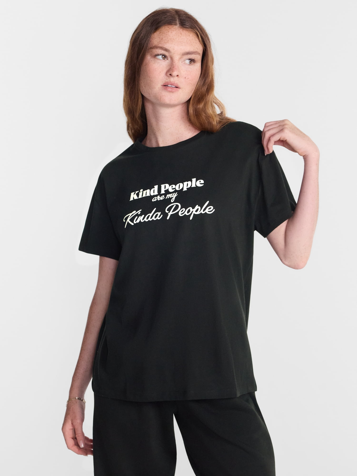 No Boundaries Sleep Oversized Cotton Graphic Tee, Women’s and Women's Plus XXS-3X