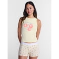 thumbnail image 1 of No Boundaries Sleepwear Ribbed Tank Top and Boxers Set from our Cloud Core Collection, 2 Piece, Women’s and Women’s Plus XXS-3X, 1 of 5
