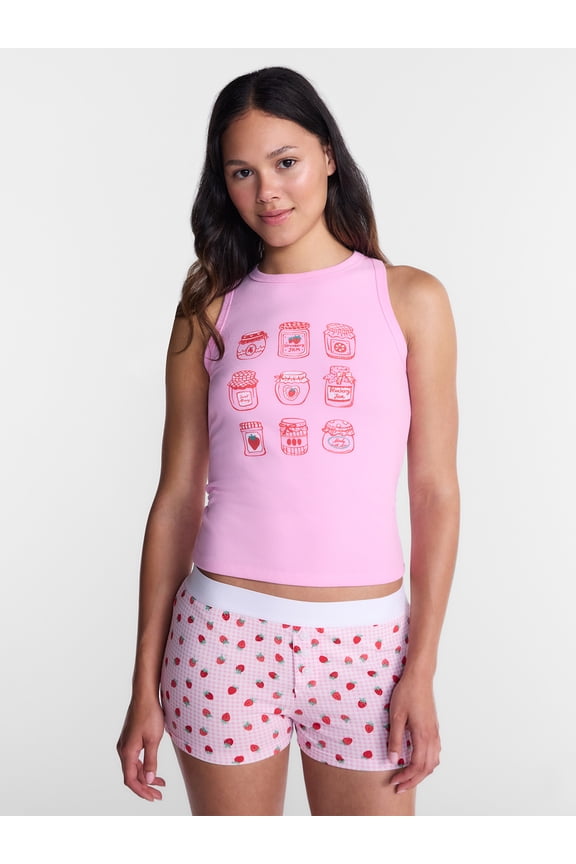Sleepwear Ribbed Tank Top and Boxers Set from our Cloud Core Collection, 2 Piece, Women’s and Women’s Plus XXS-3X