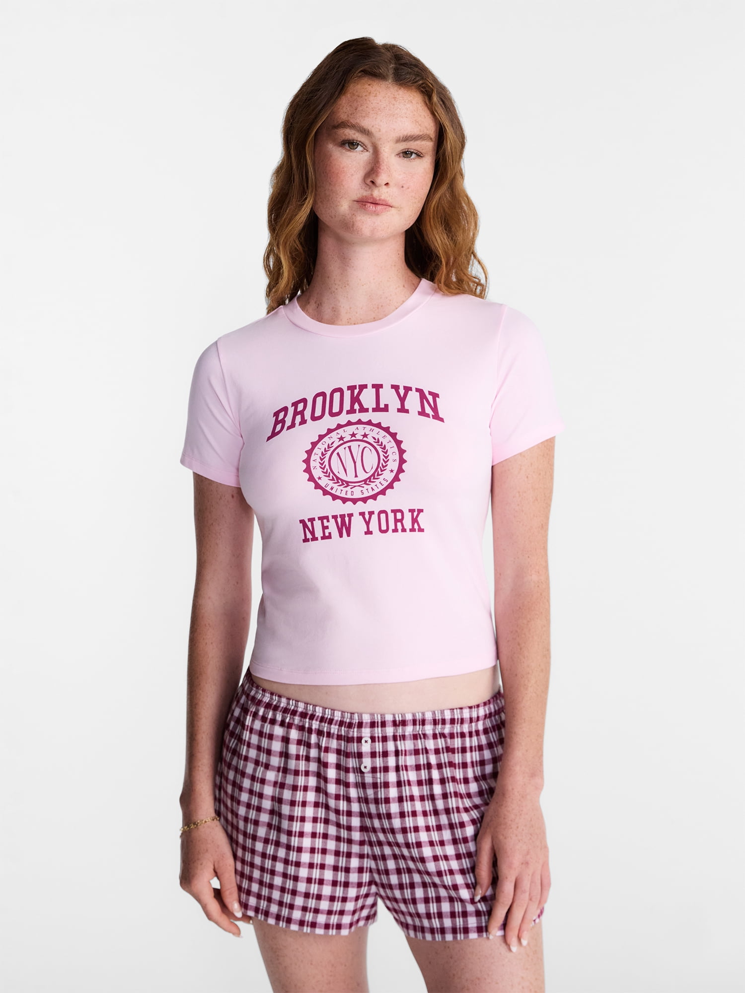 No Boundaries Sleep Tee with Short Sleeves, Women's XS-XXL
