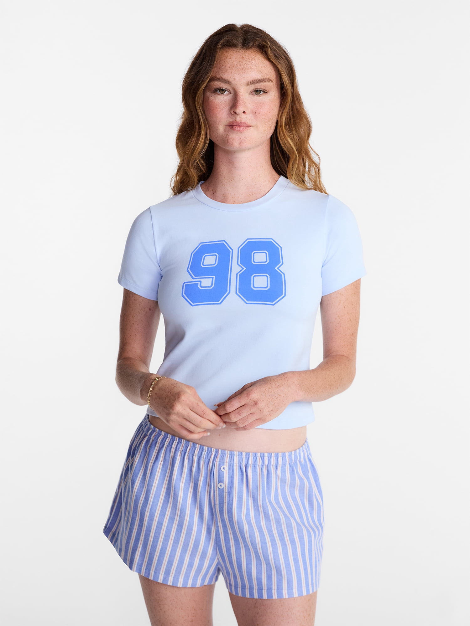 No Boundaries Sleep Tee with Short Sleeves, Women's XS-XXL