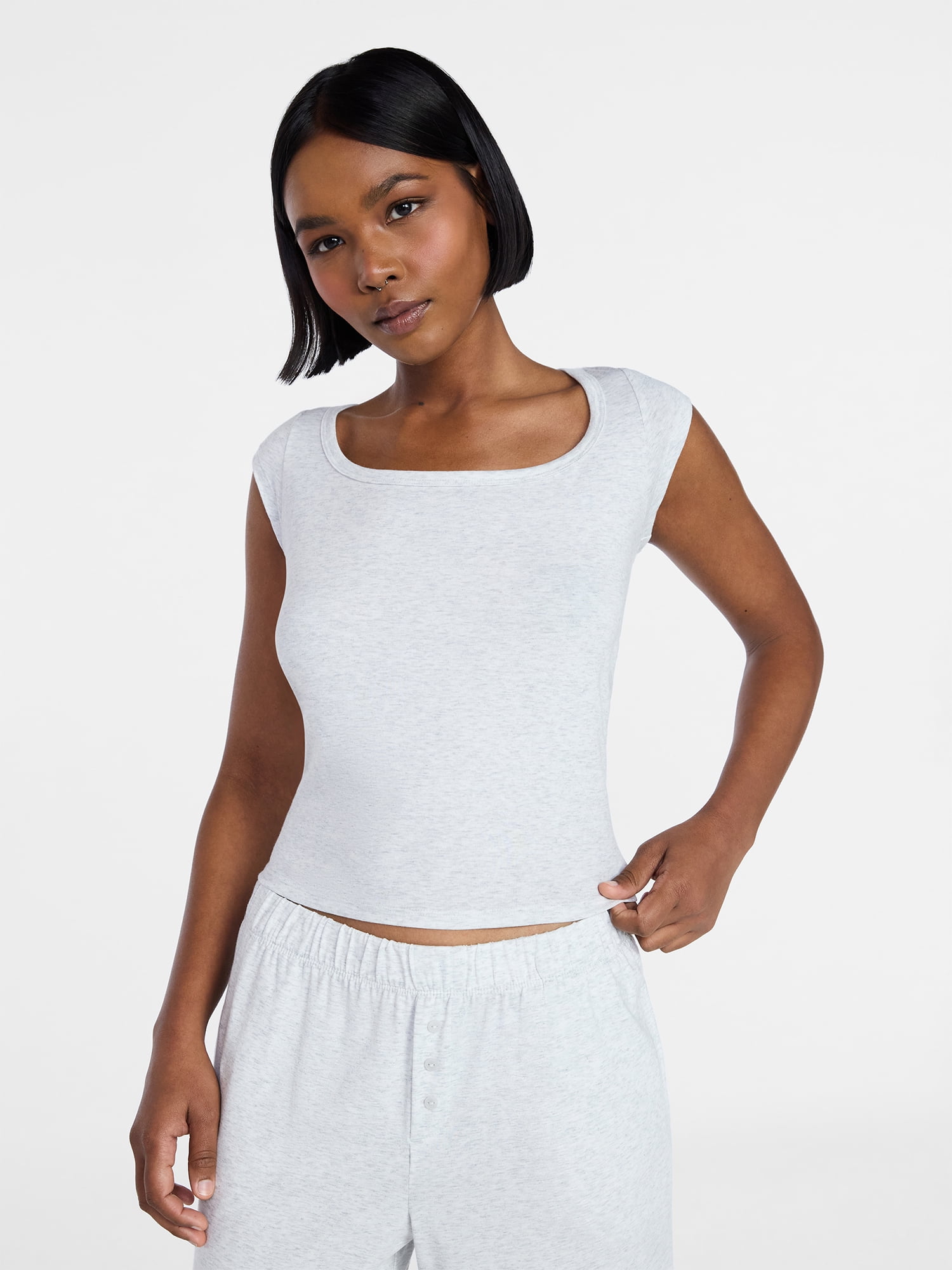 No Boundaries Cloud Core Sleep Scoop Neck Tee, Women's Sizes XXS-3X