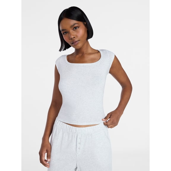 No Boundaries Cloud Core Sleep Scoop Neck Tee, Women's Sizes XXS-3X