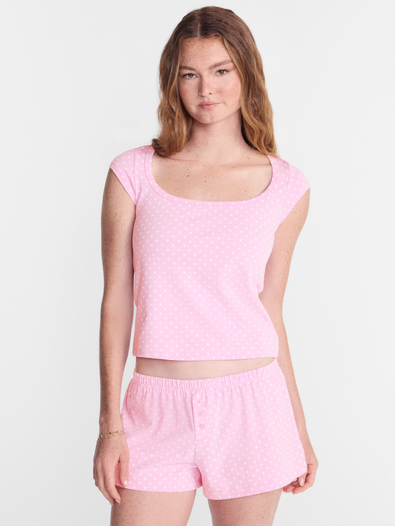 No Boundaries Cloud Core Scoop Neck Sleep Tee, Women's XXS-3X