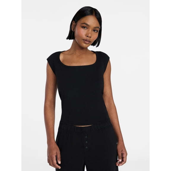 No Boundaries Cloud Core Sleep Scoop Neck Tee, Women's Sizes XXS-3X