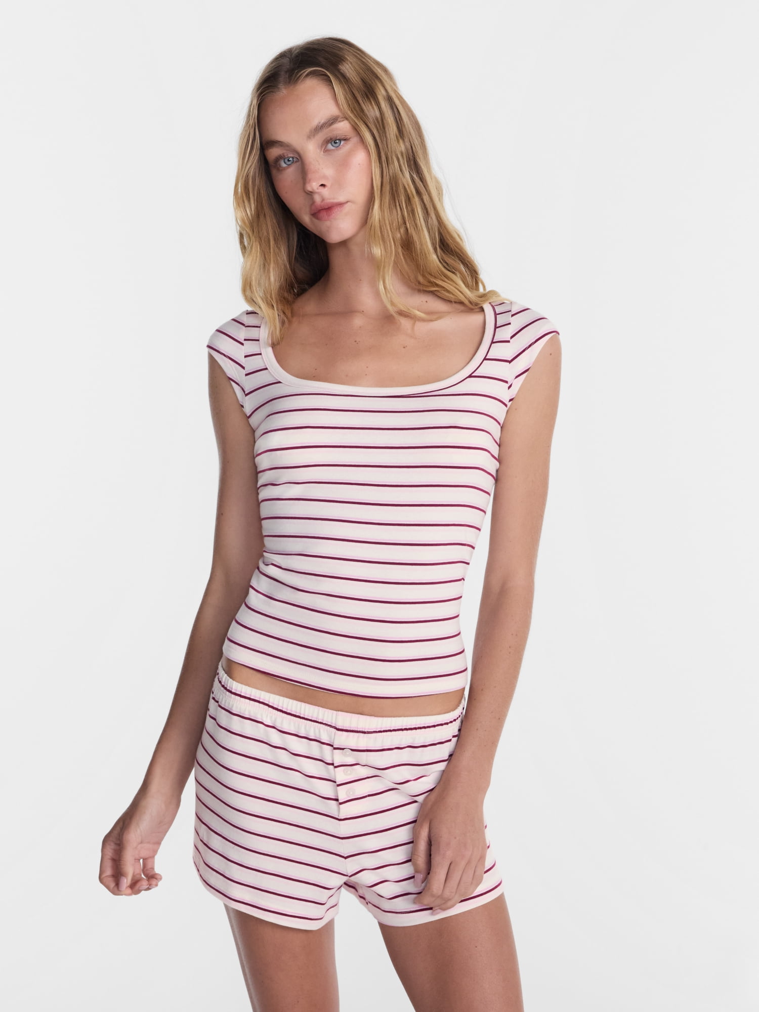 No Boundaries Cloud Core Scoop Neck Sleep Tee, Women's XXS-3X
