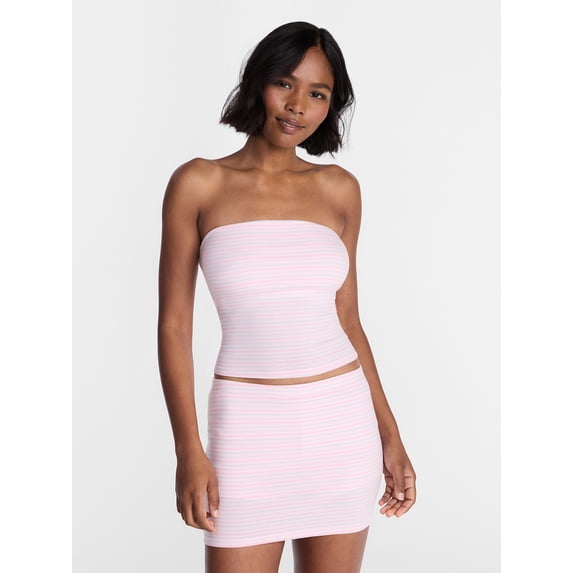 No Boundaries Sleepwear Tube Top and Skort Set from our Cloud Core Collection, 2 Piece, Women’s and Women’s Plus XXS-3X